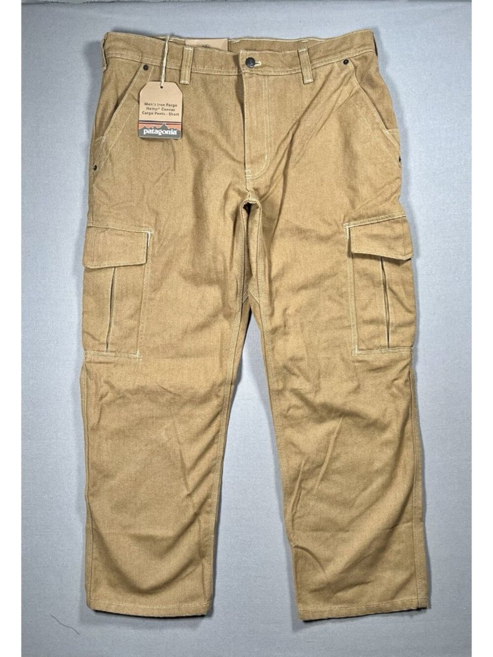 NWT Patagonia Iron Forge Hemp Coriander Brown Canvas Cargo Pants - Men 38 X 30